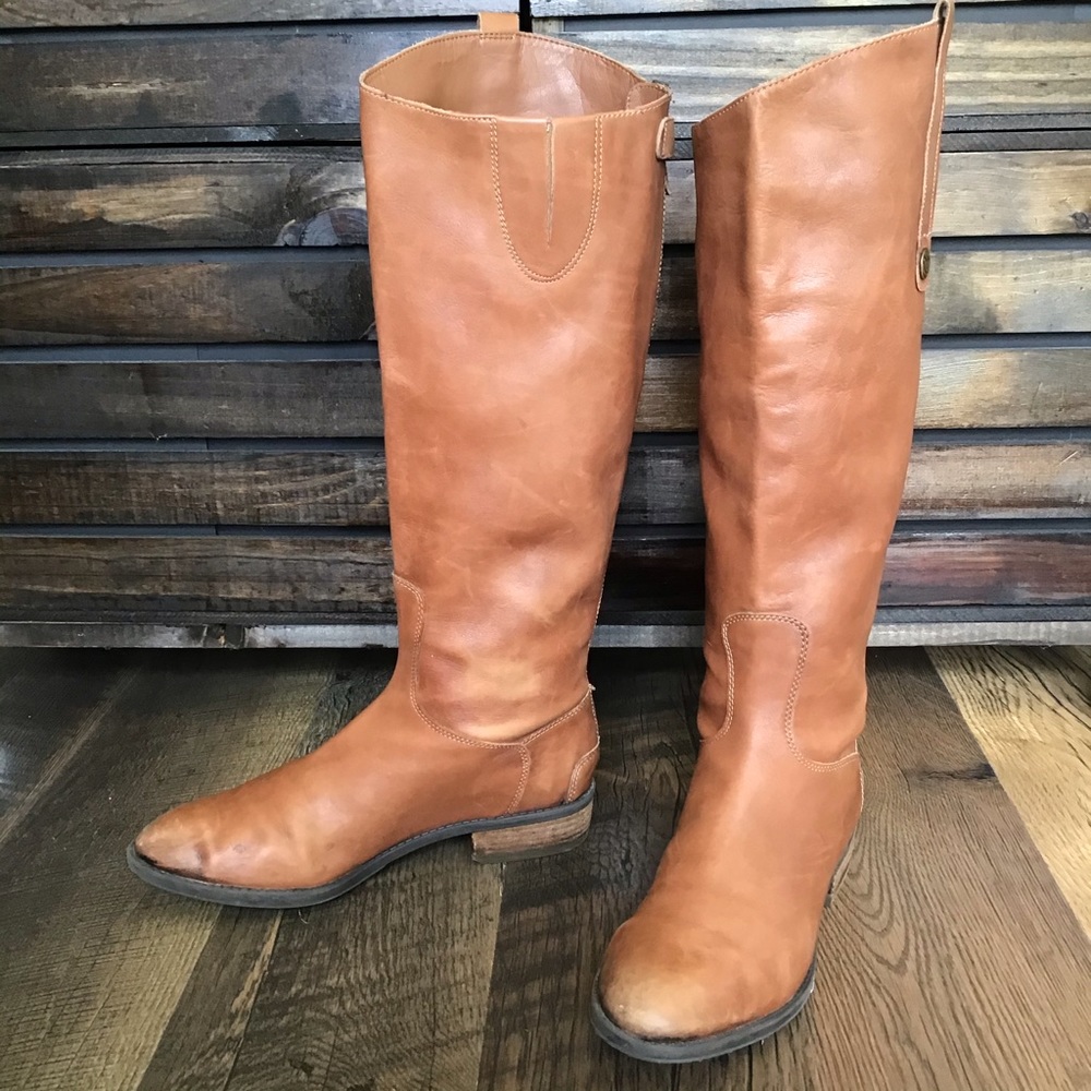 Sam Edelman Brown Leather Tall Riding Boots Penny